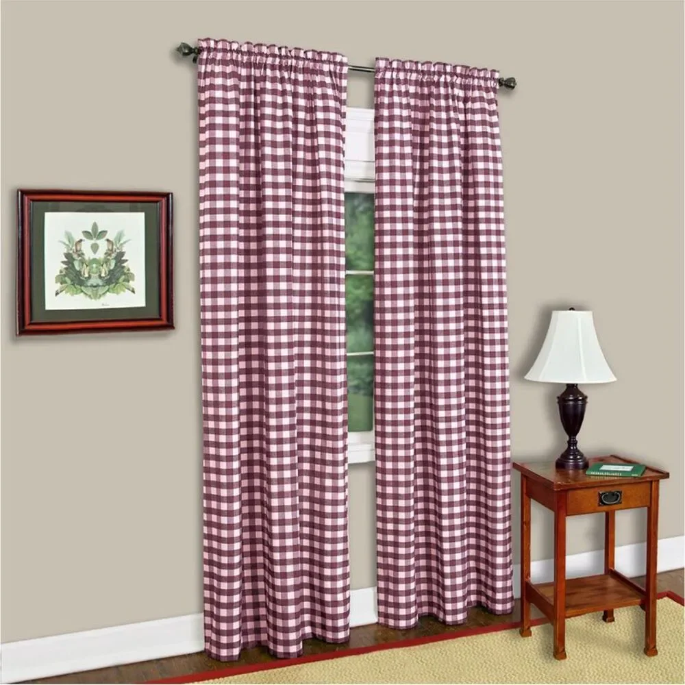 Woven Trends Farmhouse Curtains, Buffalo Plaid Drapes, Classic Country Plaid